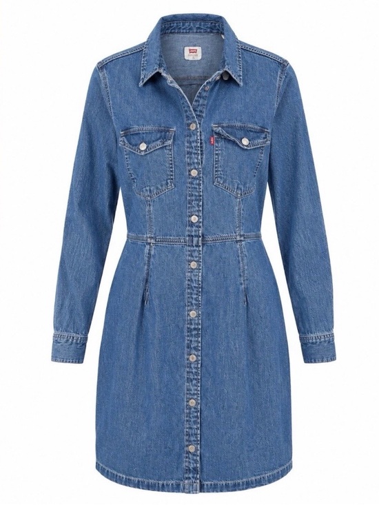 Levi's Dresses & Skirts - Levi's Blue Denim Button-Front Long Sleeve Shirt Dress